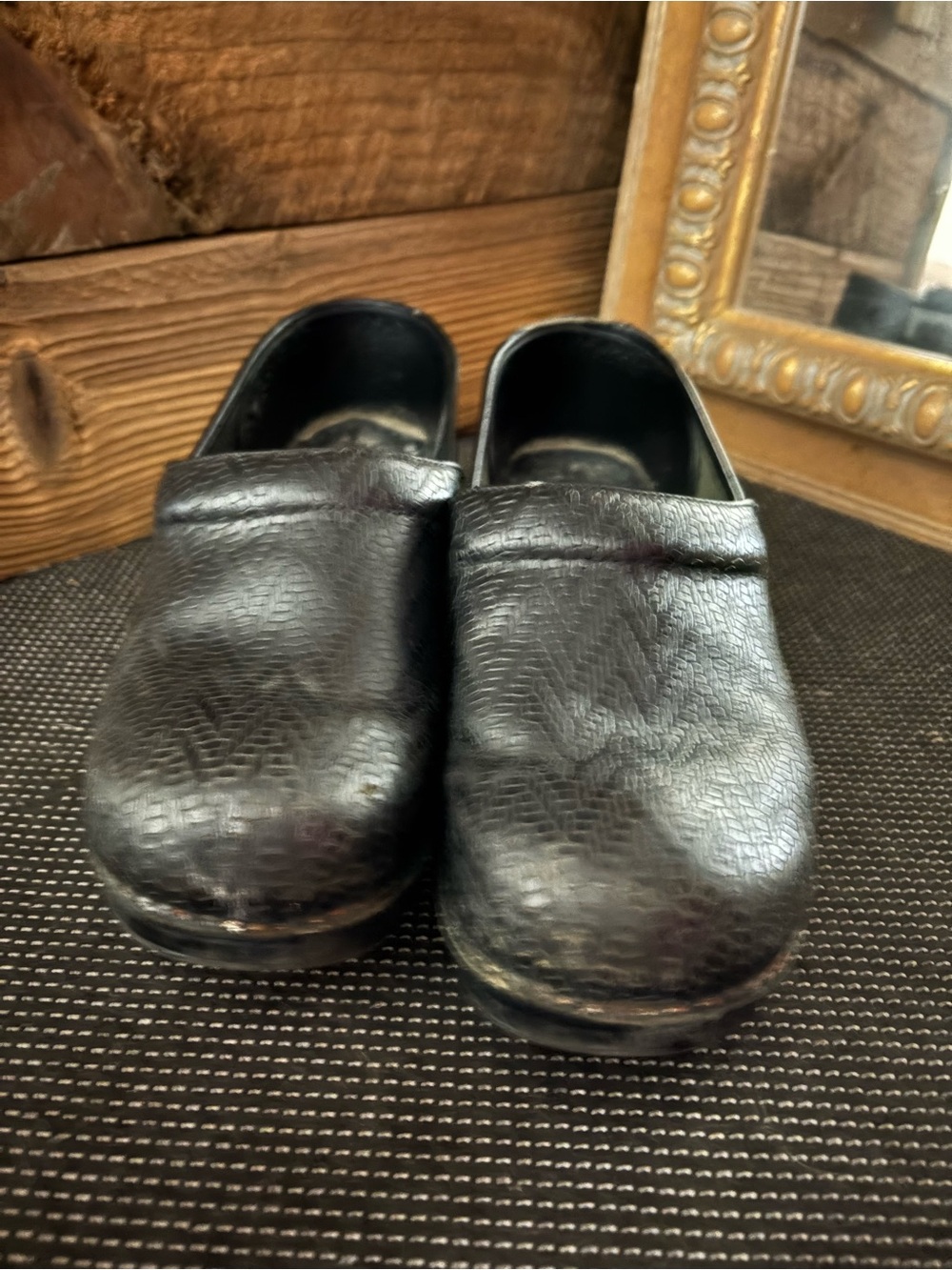 Dansko Black Leather Clogs
